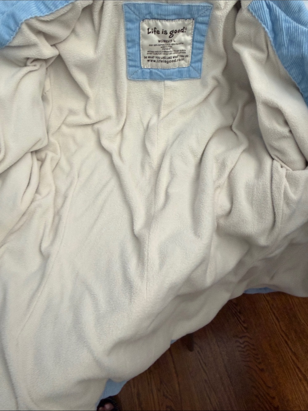 Life is Good Corduroy Button-Down Jacket Light Blue Large - Picture 9 of 9
